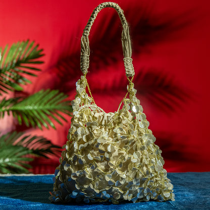 Handmade Sequin Bag – Modern Party Clutch for Mobile, Lipstick, and Evening Essentials