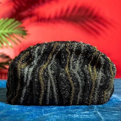 Handmade Beaded Sling Bag with Metal Strap – Chic Party Shoulder Bag for Phone and Essentials