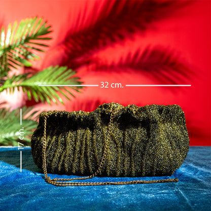 Handmade Beaded Sling Bag with Metal Strap – Elegant Party Purse for Phone and Essentials