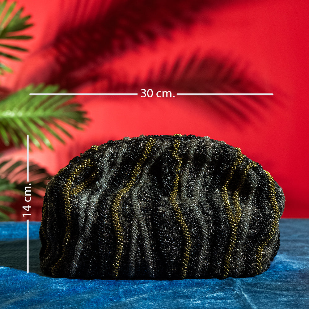 Handmade Beaded Sling Bag with Metal Strap – Chic Party Shoulder Bag for Phone and Essentials