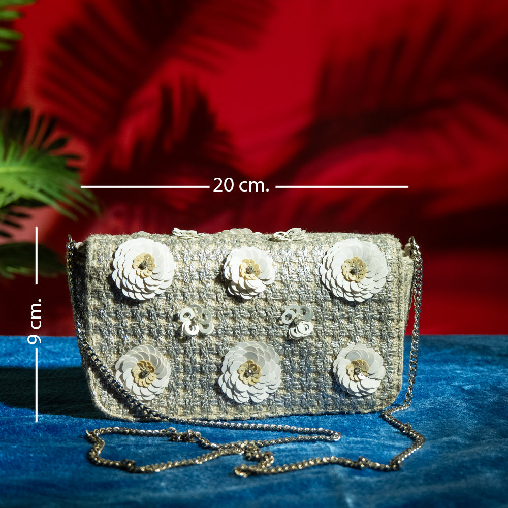 Handcrafted Cotton Handloom Sling Bag for Women – Solid Design, Magnetic Closure, Perfect for Parties