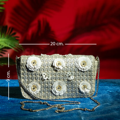 Handcrafted Cotton Handloom Sling Bag for Women – Solid Design, Magnetic Closure, Perfect for Parties