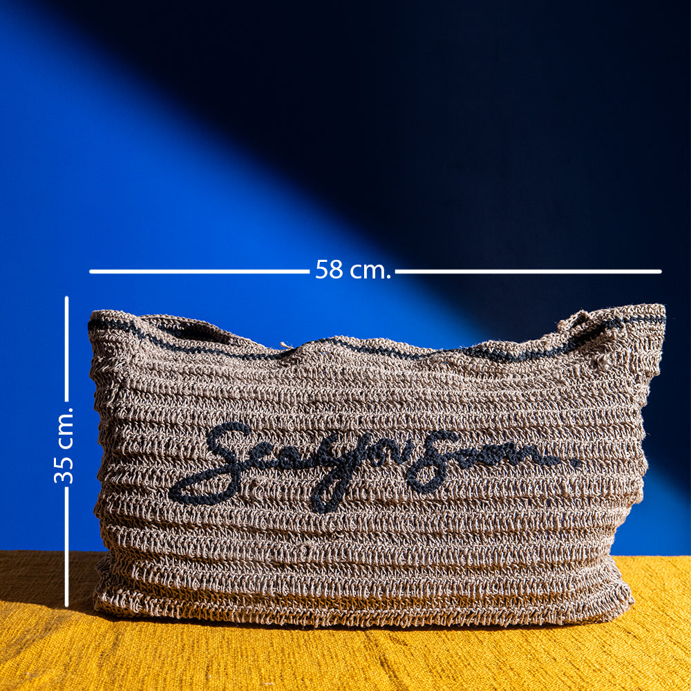 Handcrafted Raffia Crochet Shoulder Bag – Lightweight, Spacious Tote for Laptop, Travel, and Daily Use