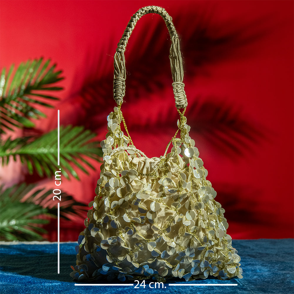 Handmade Sequin Bag – Modern Party Clutch for Mobile, Lipstick, and Evening Essentials