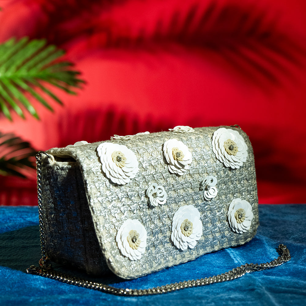 Handcrafted Cotton Handloom Sling Bag for Women – Solid Design, Magnetic Closure, Perfect for Parties