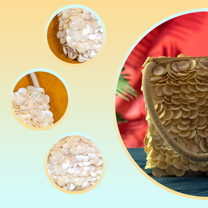 Handcrafted Shell Clutch Bag with Top Handle – Glamorous Party Purse for Cocktail Evenings