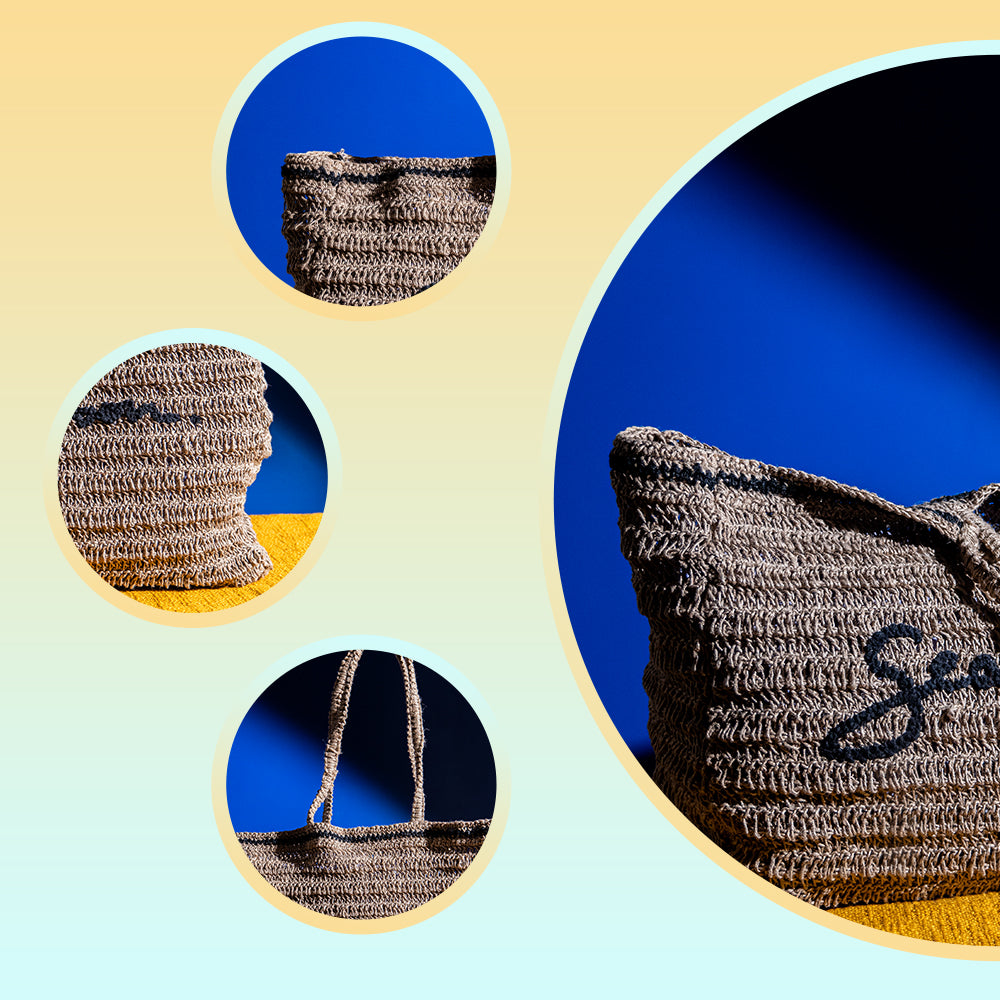 Handcrafted Raffia Crochet Shoulder Bag – Lightweight, Spacious Tote for Laptop, Travel, and Daily Use