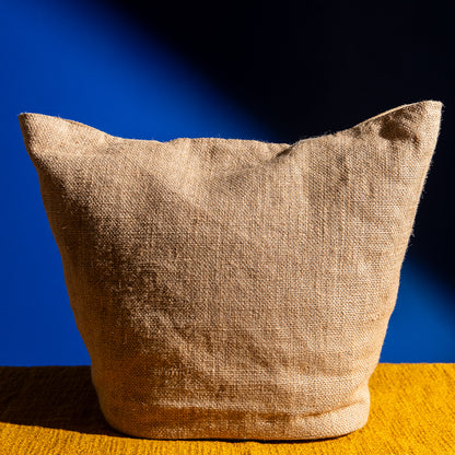 Handcrafted Jute Shopper Tote Bag – Cotton Blend, Embroidered, Spacious, Perfect for Shopping and Beach