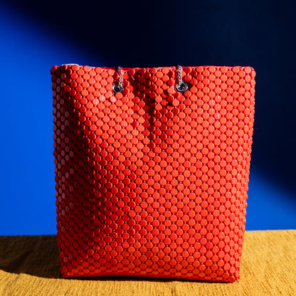 Handcrafted Embroidered Mini Shopper Bag – Raffia Design, Lightweight Shoulder Bag for Daily and Travel Use