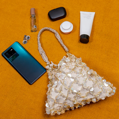 Handmade Sequin Bag – Modern Party Clutch for Mobile, Lipstick, and Evening Essentials