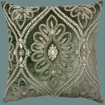 Beaded Cushion Viscous Velvet