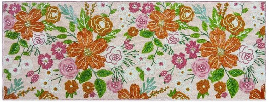 Beaded floral table runner