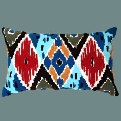 Boucle embroidery cushion With bead work