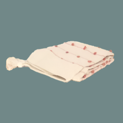 Neutral handwoven coral tufted throw