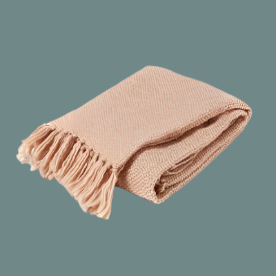 Pastel acrylic tasseled throw