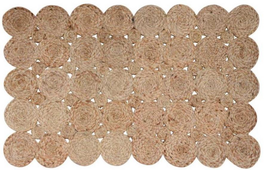Brown stylish jute cotton rug