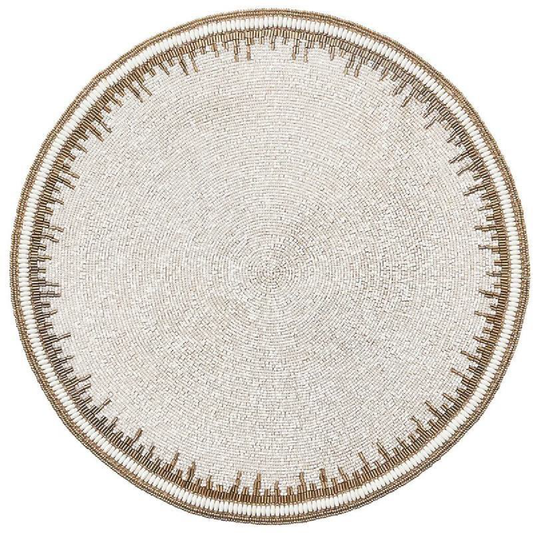 Beaded circular golden border design placemat