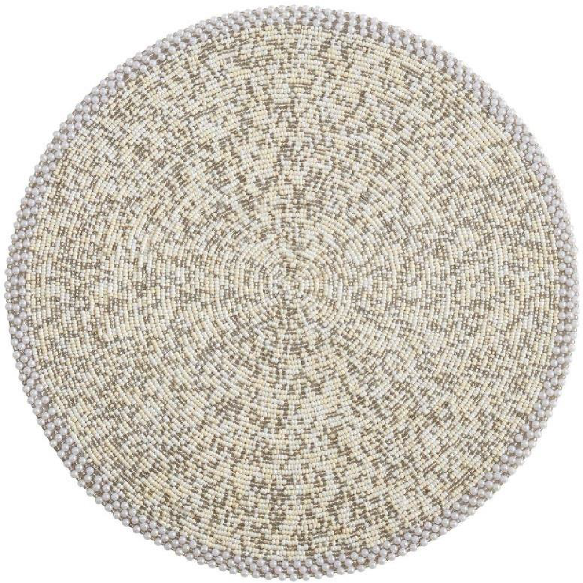 Beaded circular golden scatter design placemat