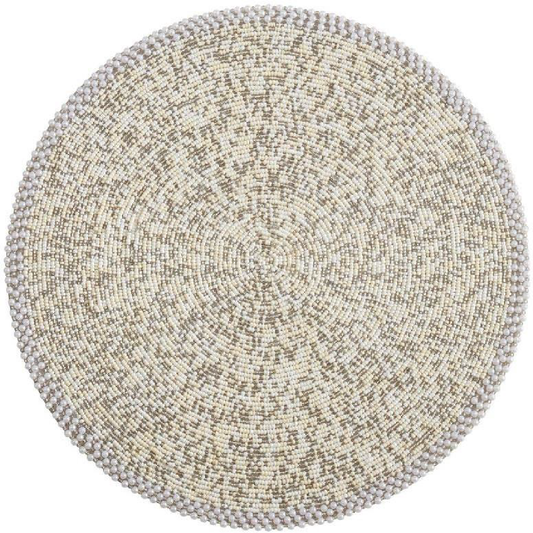 Beaded circular golden scatter design placemat