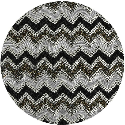 Beaded circular gray shades wave design placemat