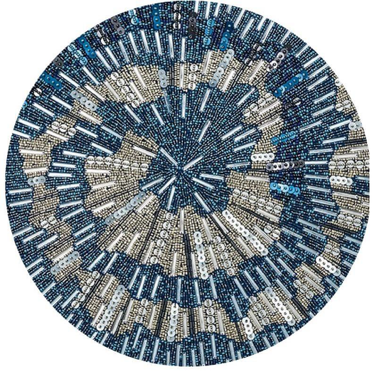 Beaded Placemat (Blue and Gray)